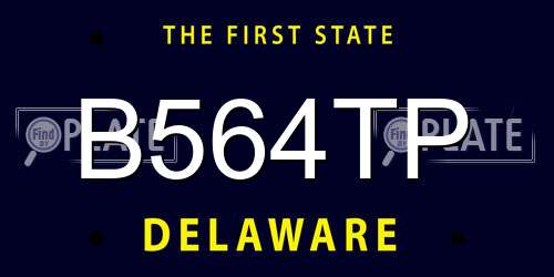 B564TP Delaware License Plate