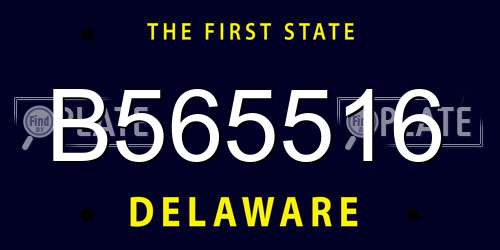 B565516 Delaware License Plate