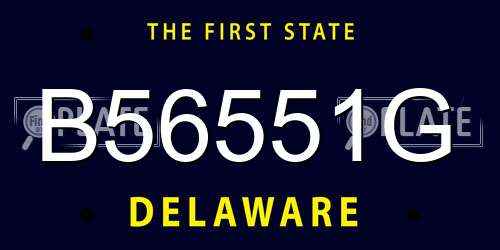 B56551G Delaware License Plate