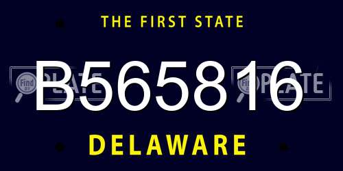 B565816 Delaware License Plate
