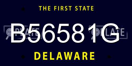 B56581G Delaware License Plate