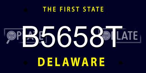 B5658T Delaware License Plate