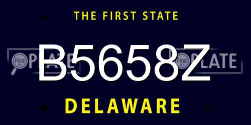 B5658Z Delaware License Plate