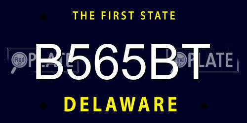 B565BT Delaware License Plate