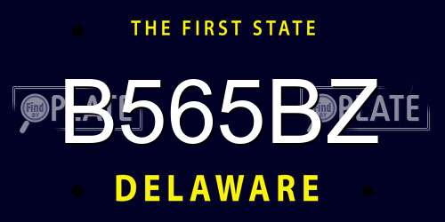 B565BZ Delaware License Plate