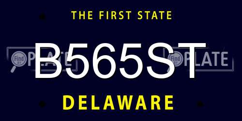 B565ST Delaware License Plate