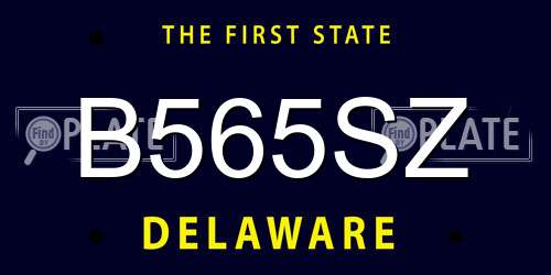 B565SZ Delaware License Plate