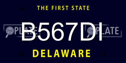 B567DI Delaware License Plate