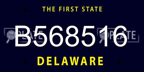 B568516 Delaware License Plate