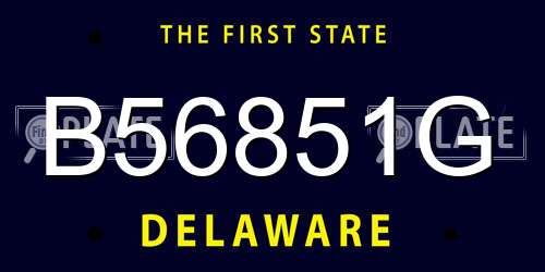 B56851G Delaware License Plate