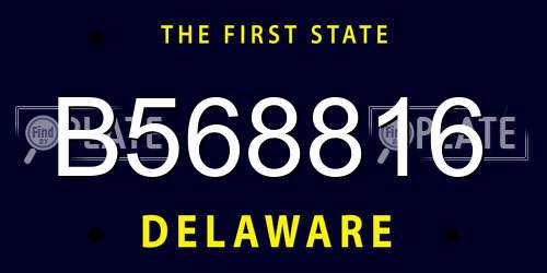 B568816 Delaware License Plate