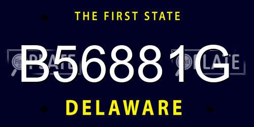 B56881G Delaware License Plate