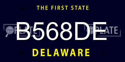 B568DE Delaware License Plate