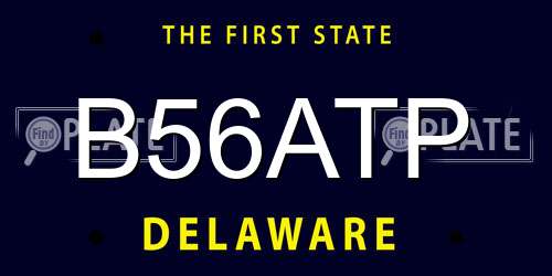 B56ATP Delaware License Plate