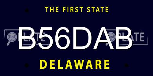 B56DAB Delaware License Plate