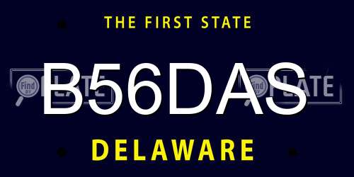 B56DAS Delaware License Plate