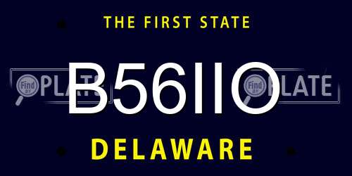 B56IIO Delaware License Plate