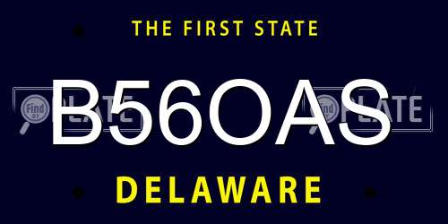 B56OAS Delaware License Plate