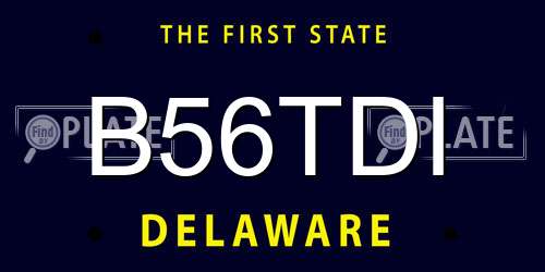 B56TDI Delaware License Plate