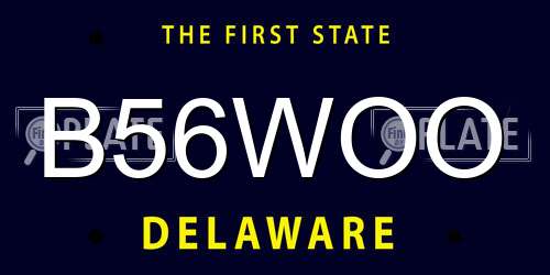 B56WOO Delaware License Plate