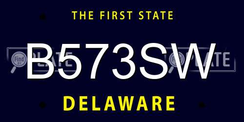 B573SW Delaware License Plate