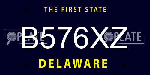 B576XZ Delaware License Plate