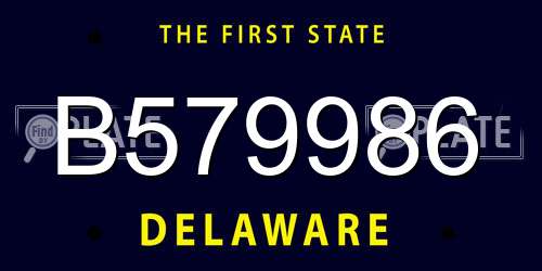 B579986 Delaware License Plate