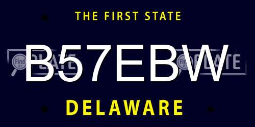 B57EBW Delaware License Plate