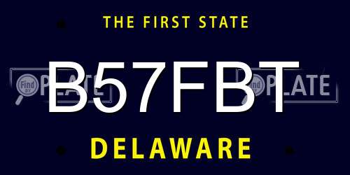 B57FBT Delaware License Plate