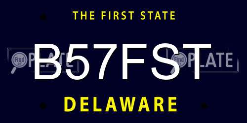 B57FST Delaware License Plate