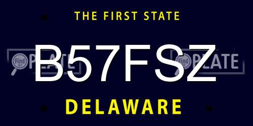 B57FSZ Delaware License Plate