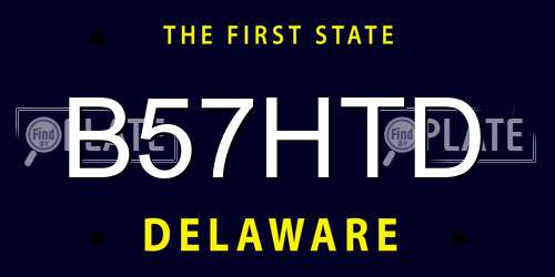 B57HTD Delaware License Plate