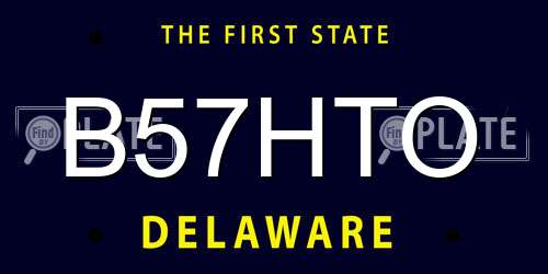 B57HTO Delaware License Plate