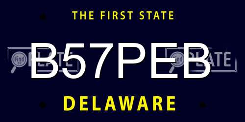 B57PEB Delaware License Plate