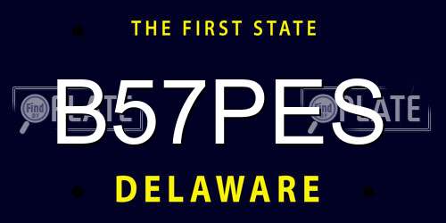 B57PES Delaware License Plate