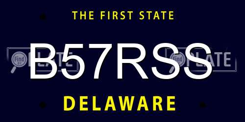 B57RSS Delaware License Plate