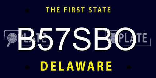 B57SBO Delaware License Plate