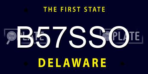 B57SSO Delaware License Plate