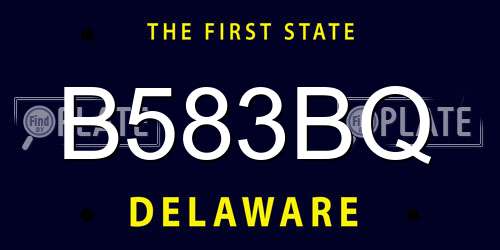 B583BQ Delaware License Plate