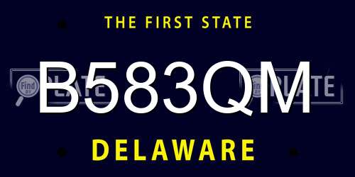 B583QM Delaware License Plate