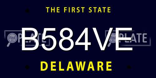 B584VE Delaware License Plate
