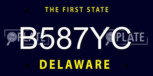 B587YC Delaware License Plate