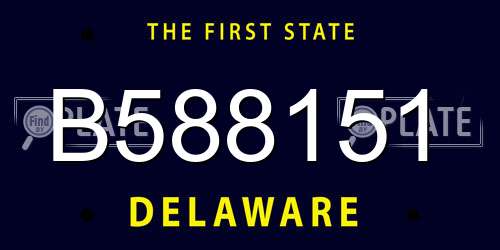 B588151 Delaware License Plate