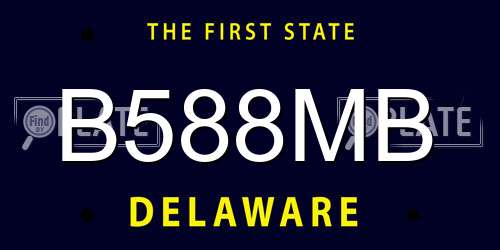 B588MB Delaware License Plate