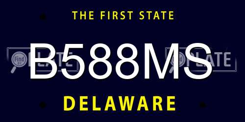 B588MS Delaware License Plate