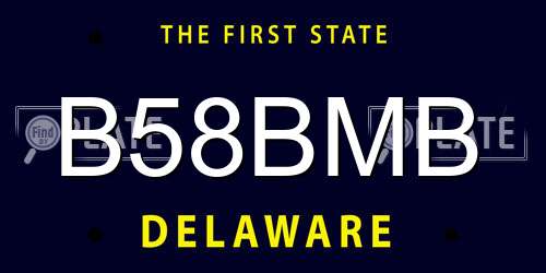 B58BMB Delaware License Plate