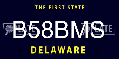 B58BMS Delaware License Plate