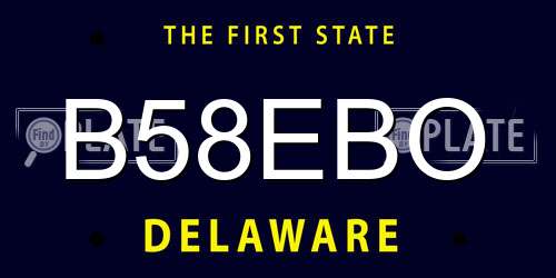 B58EBO Delaware License Plate