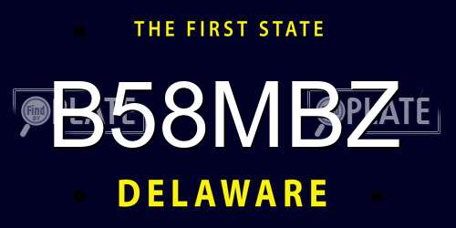 B58MBZ Delaware License Plate