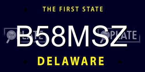 B58MSZ Delaware License Plate